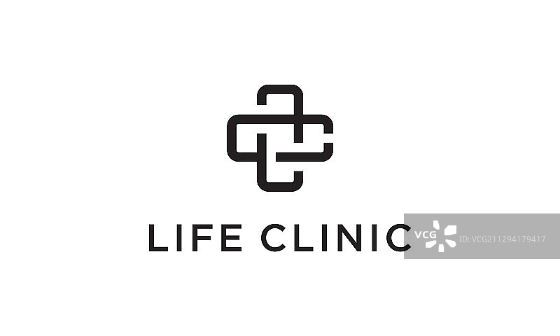 字母L和C加号标志设计理念图片素材