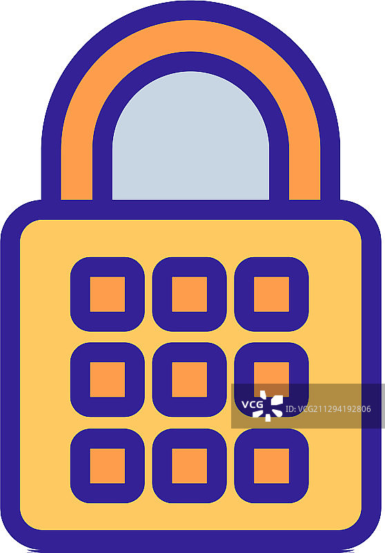 密码锁图标轮廓图片素材
