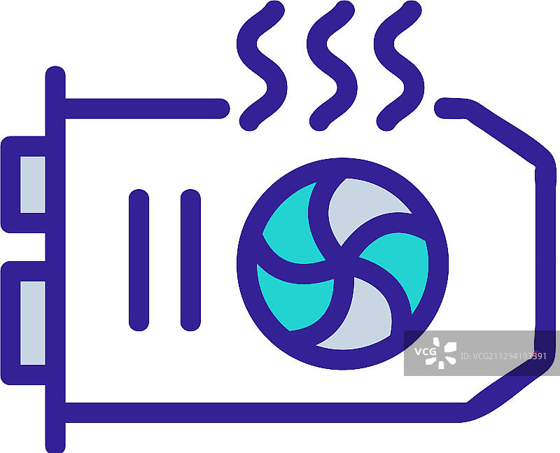 强劲显卡图标轮廓图片素材