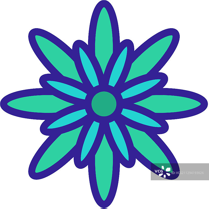 夏季菊花轮廓图标图片素材