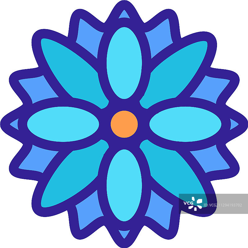 秋季菊花描边图标图片素材