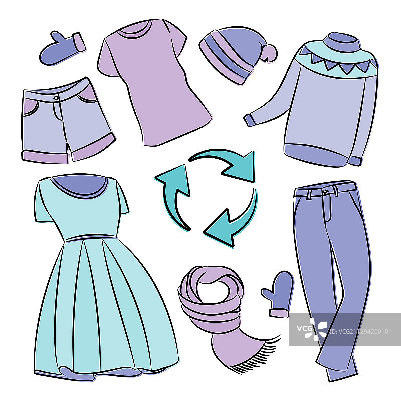 服装回收与全球生态问题图片素材