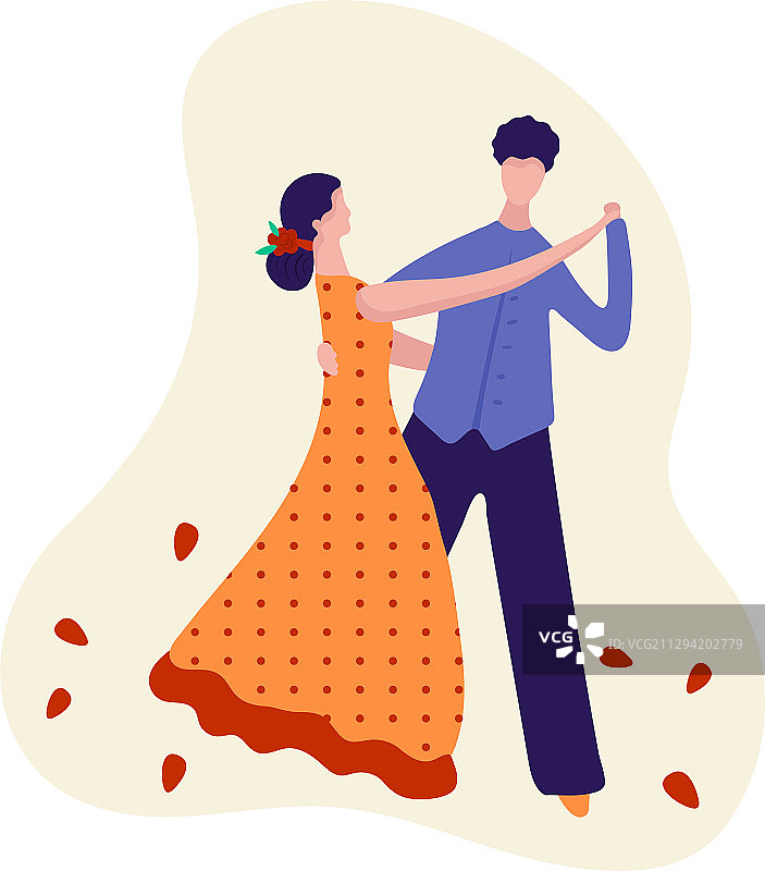 男女夜间运动舞蹈图片素材