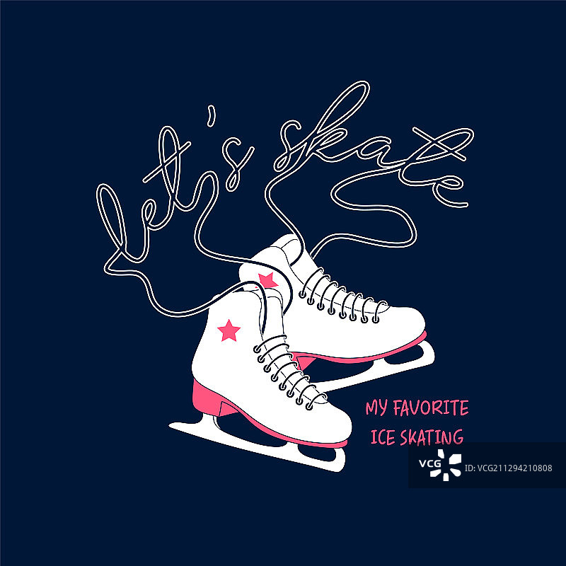 手绘印花设计：溜冰和标语图片素材