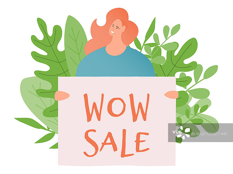 手持平板的红色头发女性图片素材