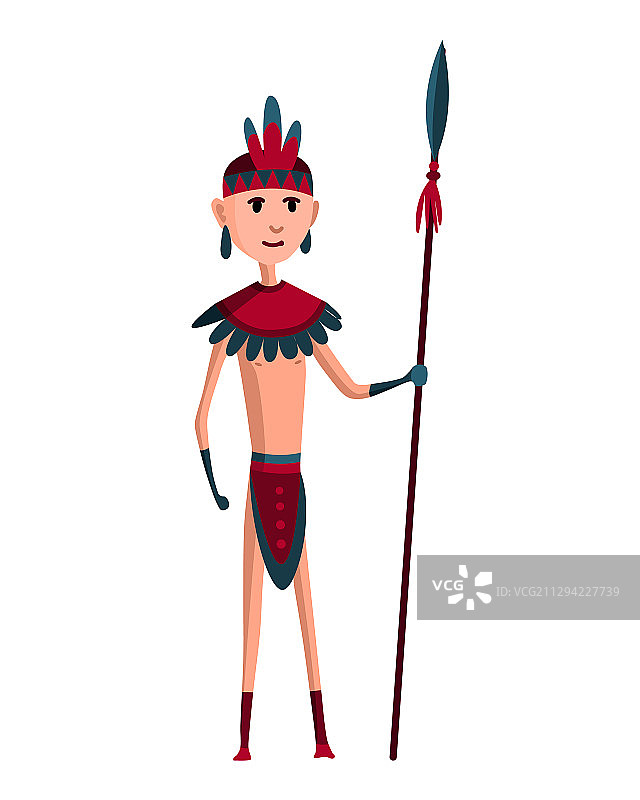 美洲原住民部落成员传统服饰图片素材