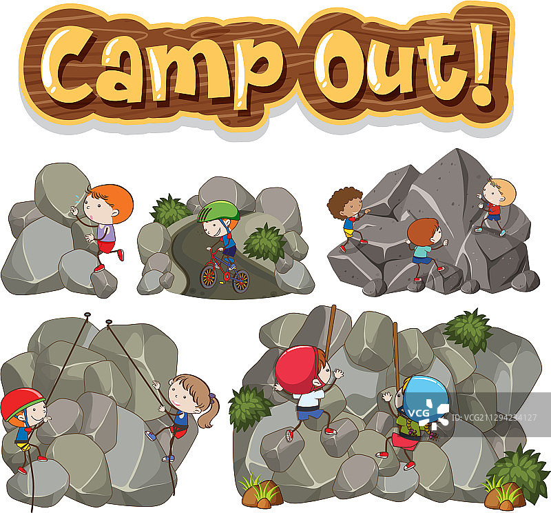 儿童露营字体设计图片素材