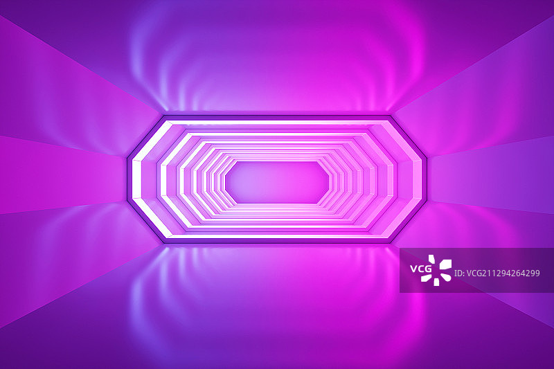 3D现代抽象霓虹灯空间背景图片素材