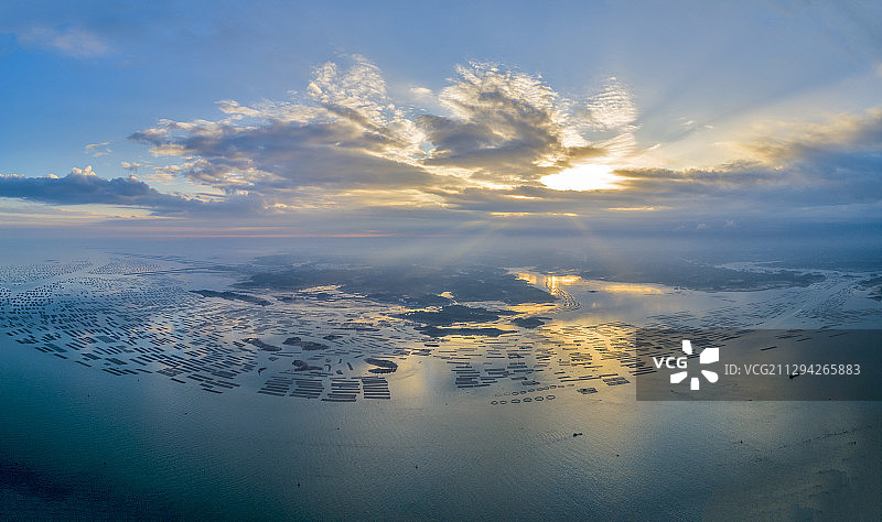 海上大蚝养殖奇观图片素材