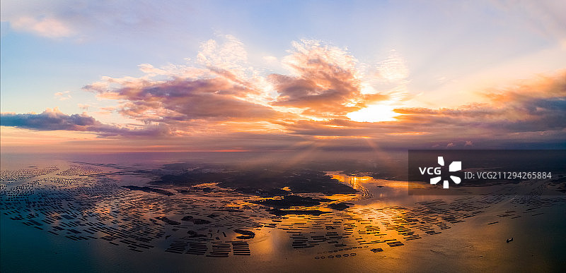 海上大蚝养殖奇观图片素材