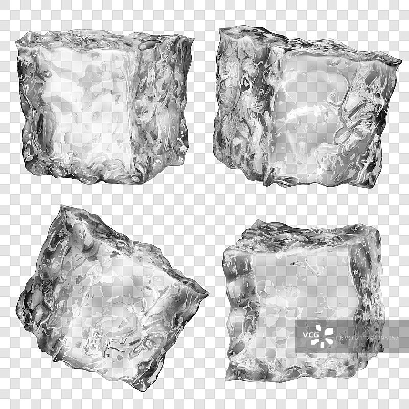 透明冰块套装图片素材