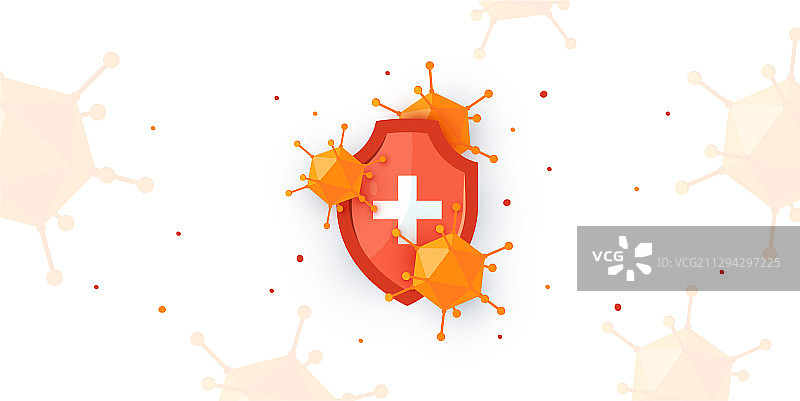 卡通风格的免疫系统banner图片素材