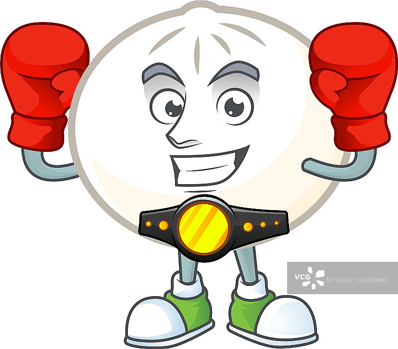 快乐表情拳击白色豆沙包卡通形象图片素材