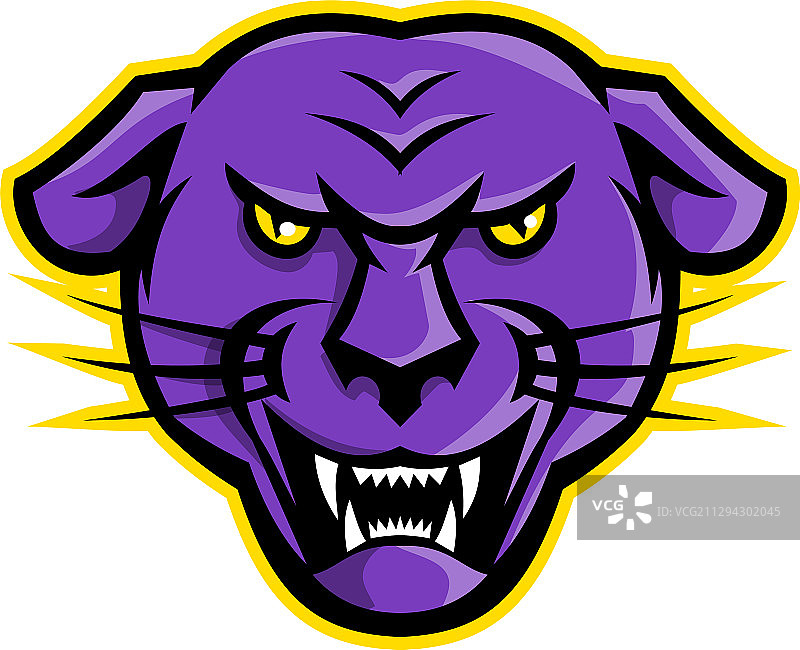 愤怒的黑豹头像吉祥物图片素材