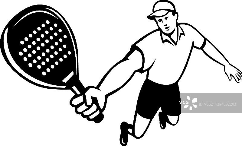 复古吉祥物板式网球运动员图片素材