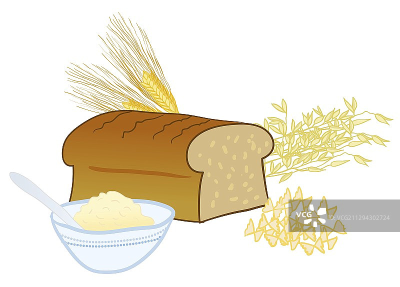 含麸质食物插画图片素材
