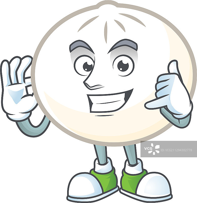 有趣的白色豆沙面包吉祥物图片素材