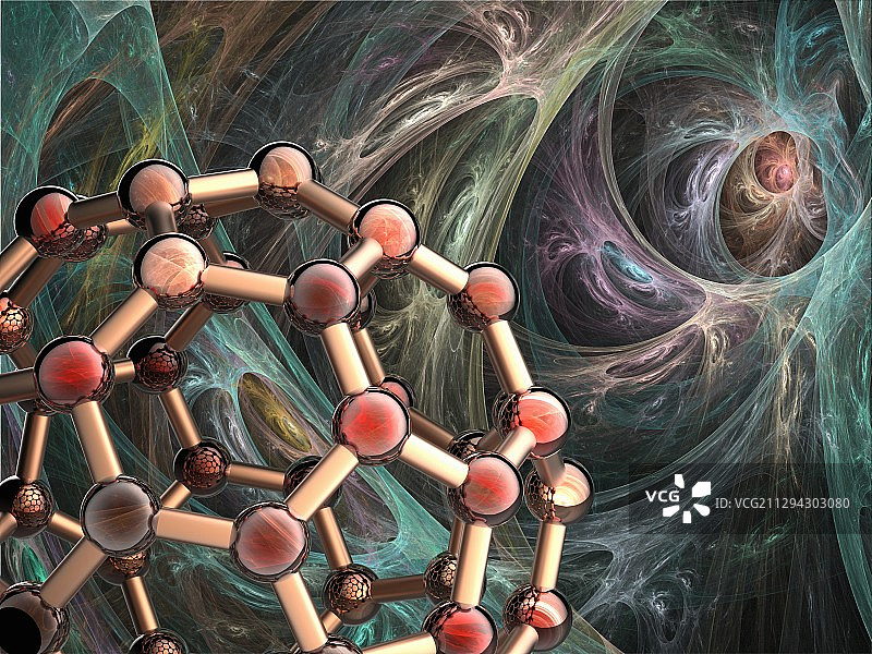 足球烯C60分子结构示意图图片素材