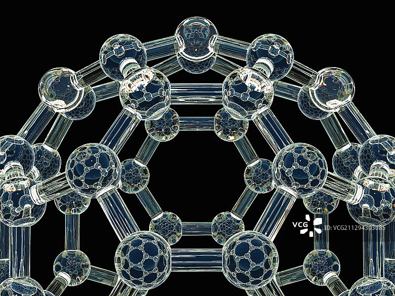 足球烯C60分子结构示意图图片素材