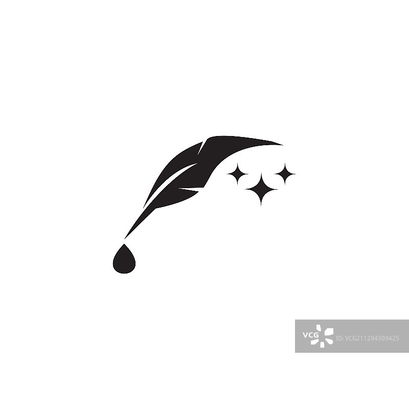 羽毛笔图标Logo设计模板图片素材