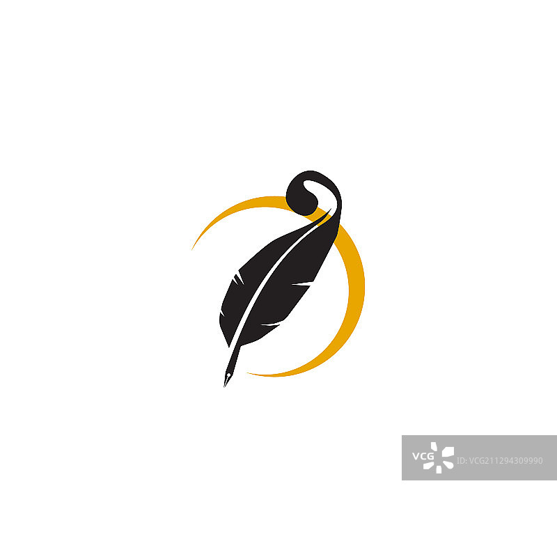 羽毛笔图标Logo设计模板图片素材