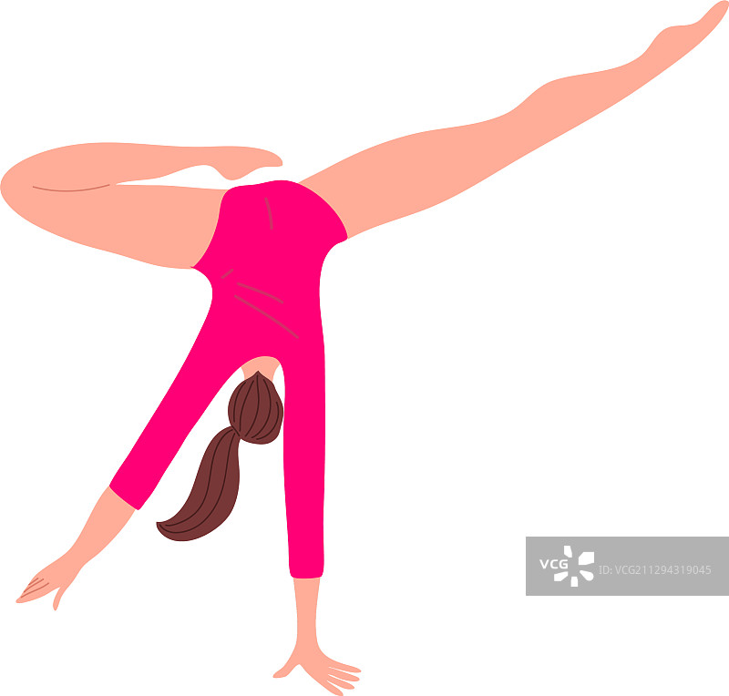 可爱的红衣体操女孩图片素材