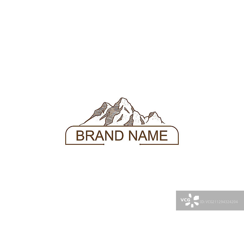 山脉单线抽象标志图片素材