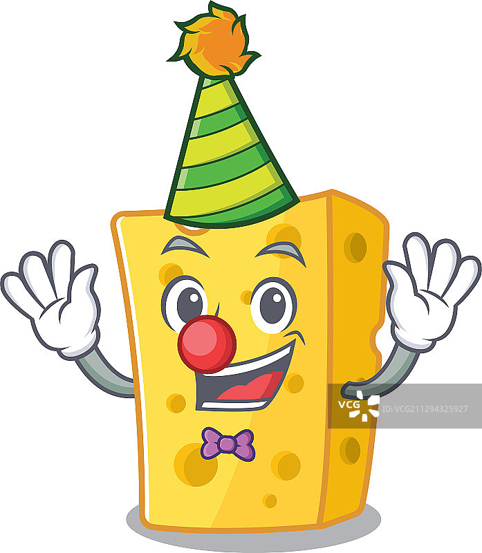 有趣的小丑埃门塔尔奶酪卡通形象图片素材
