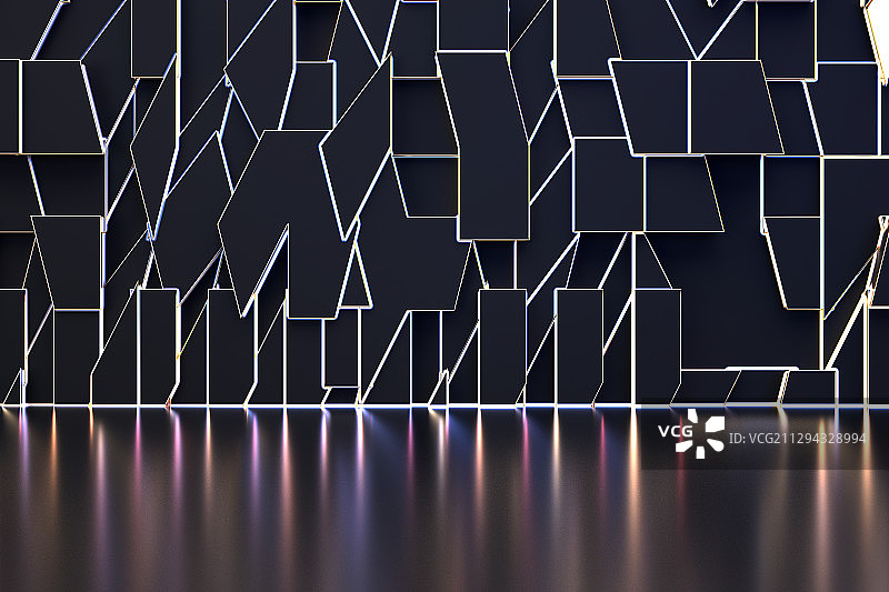 抽象纹理背景墙和地面，三维图形图片素材