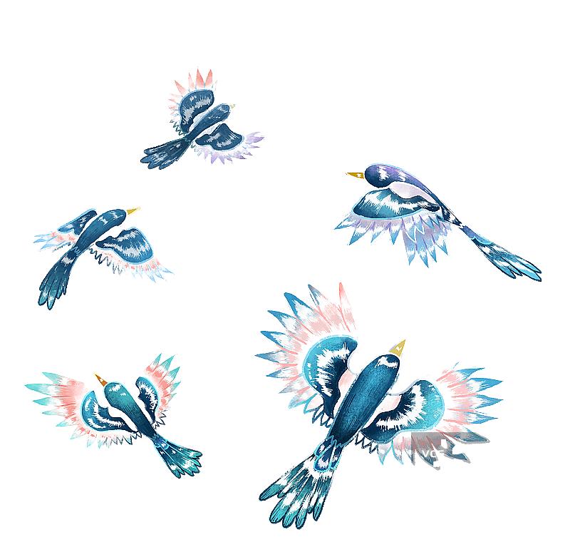 喜鹊爱情七夕鸟动物元素图片素材