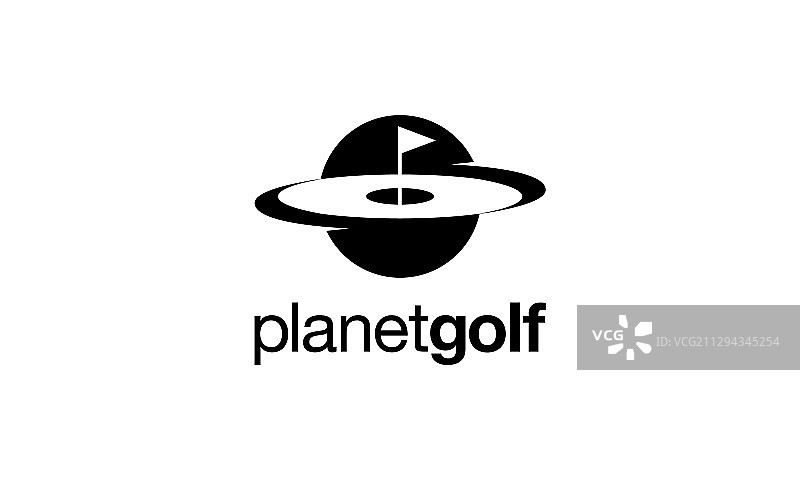 星球高尔夫logo设计概念图片素材