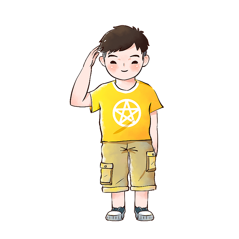 敬礼的小孩图片素材