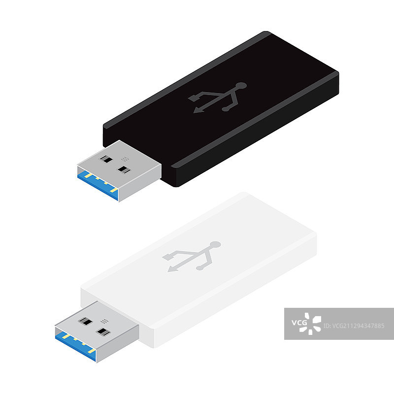 白色背景上的USB闪存盘图片素材