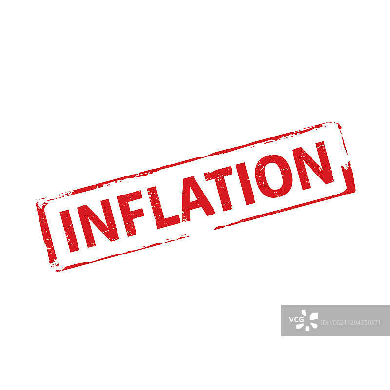 红色印章和通货膨胀图片素材