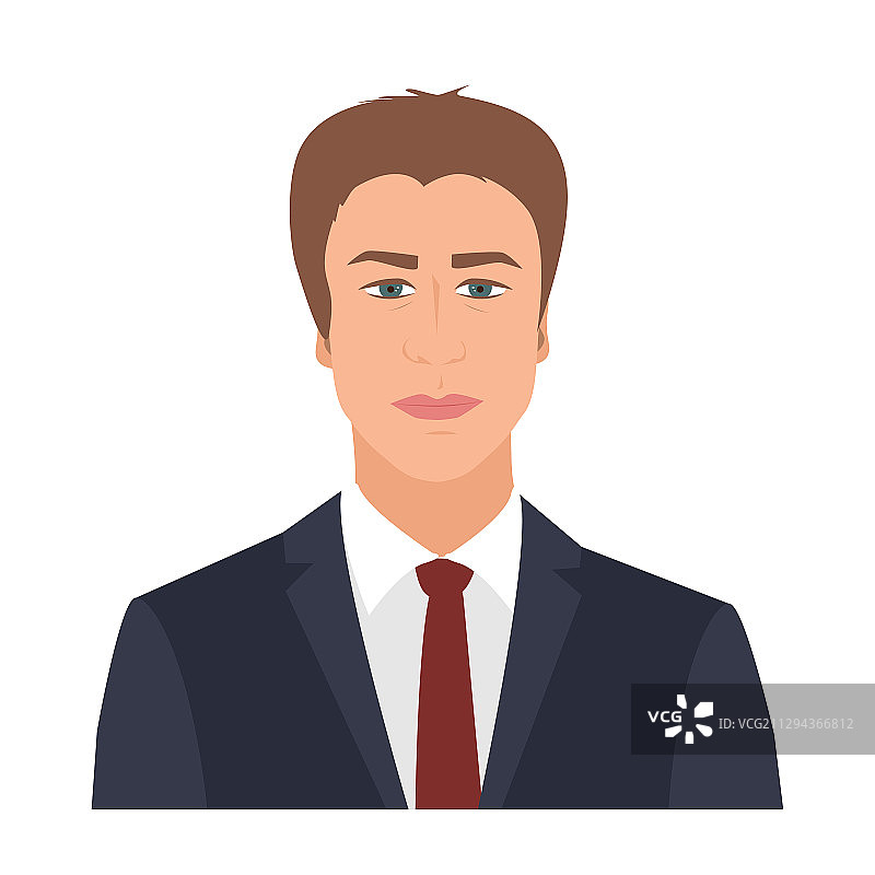 自信地站立，身着西装革履的商人图片素材