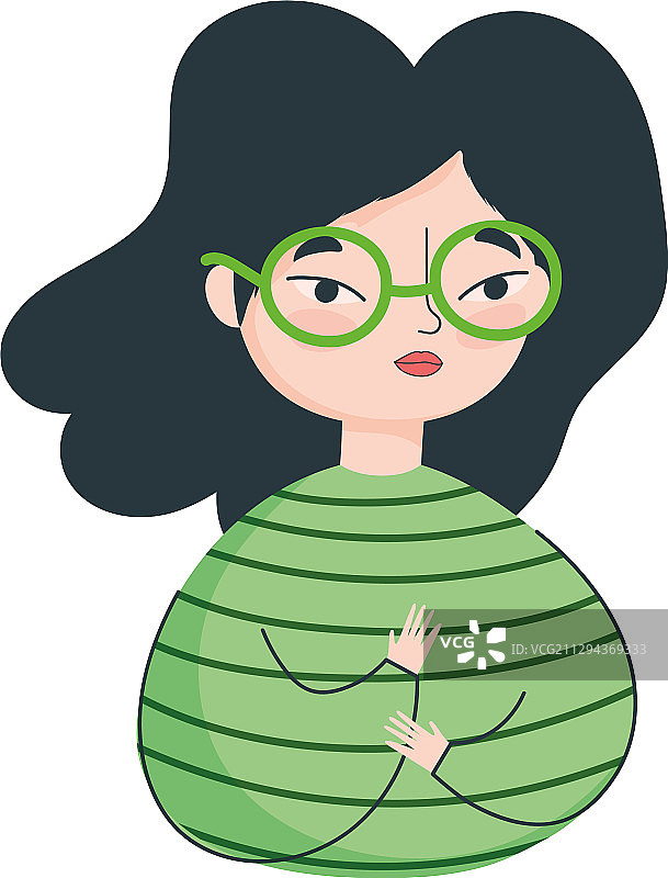 戴眼镜的年轻女性肖像图片素材