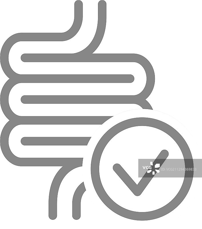 肠道健康检查线性图标图片素材