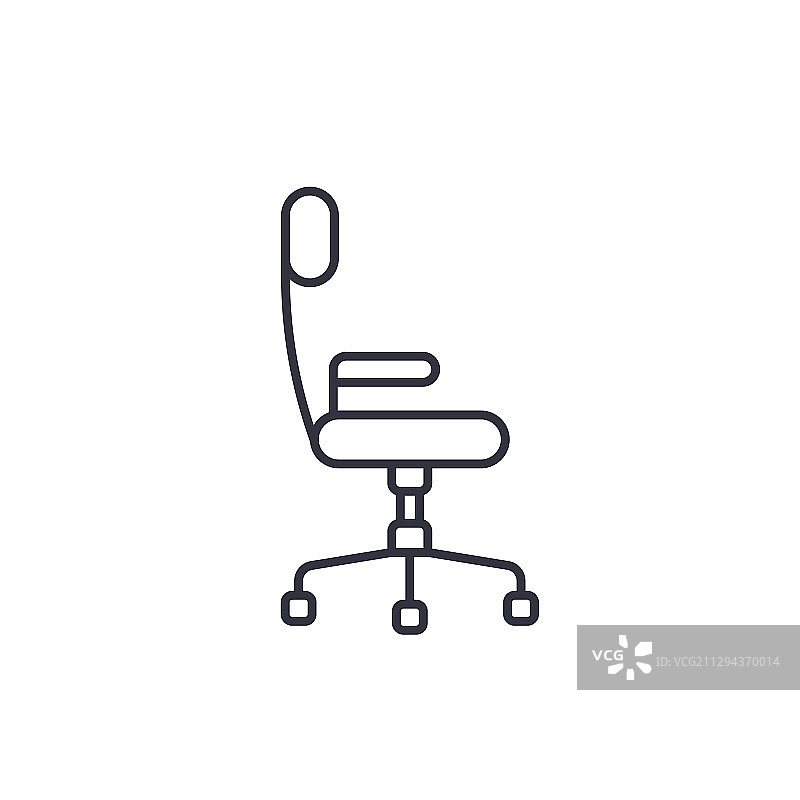 白色背景上的办公椅线性图标图片素材