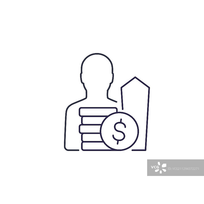 工资增长曲线图标图片素材