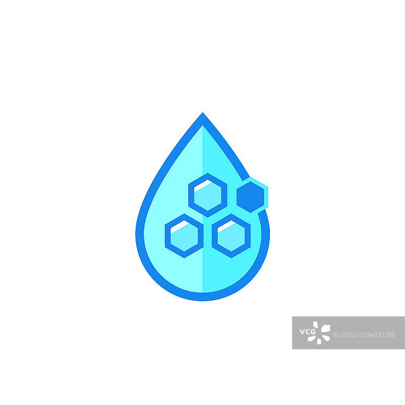 含纳米颗粒的水滴图标图片素材