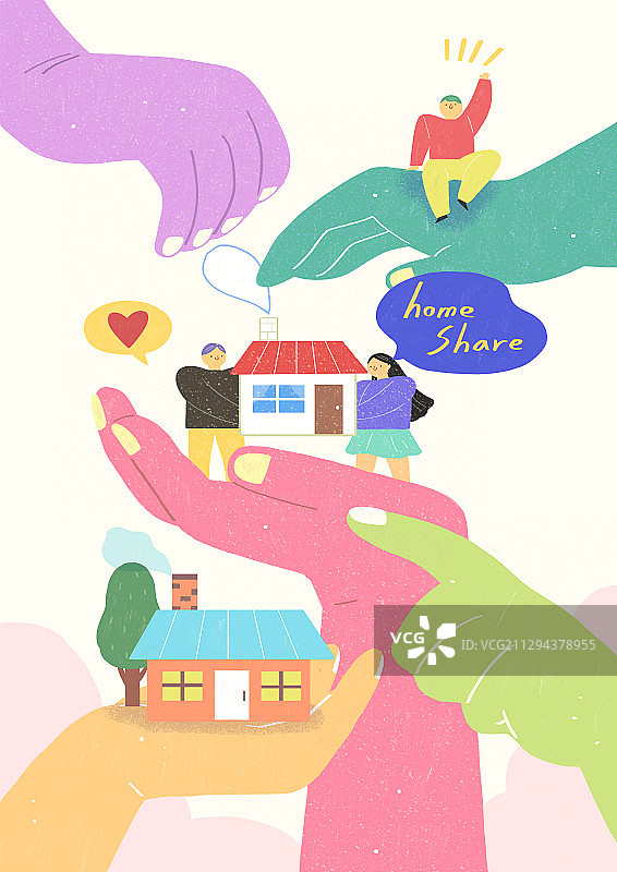 共享经济与智能消费概念插画001图片素材