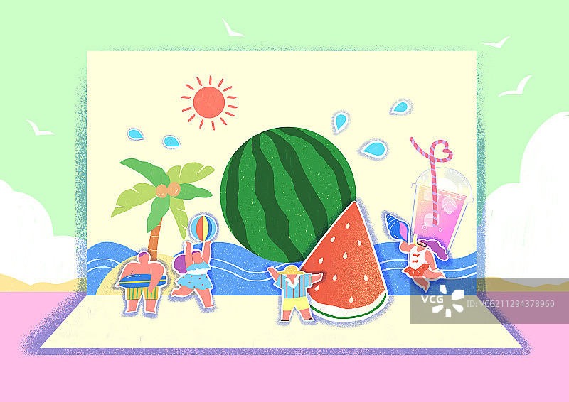 充满活力的邀请卡设计插画008图片素材