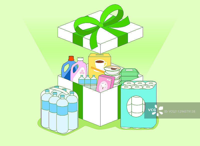 打开的礼品盒概念，彩色礼物插画010图片素材