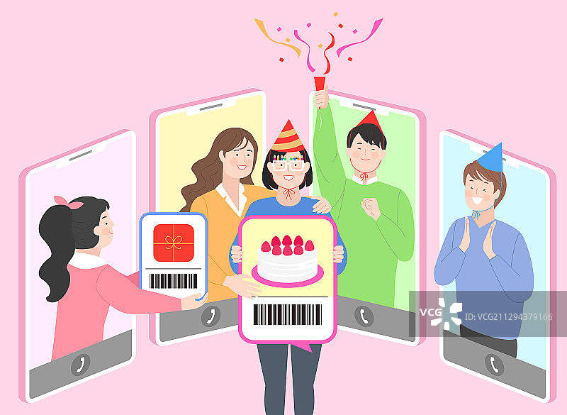 最新趋势：视频在线文化概念。在家工作、面试、音乐会和视频通话图片素材