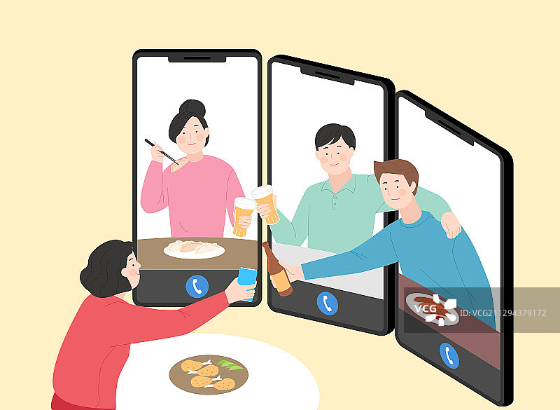 最新趋势：在线视频文化概念。在家工作、面试、音乐会和视频通话001图片素材