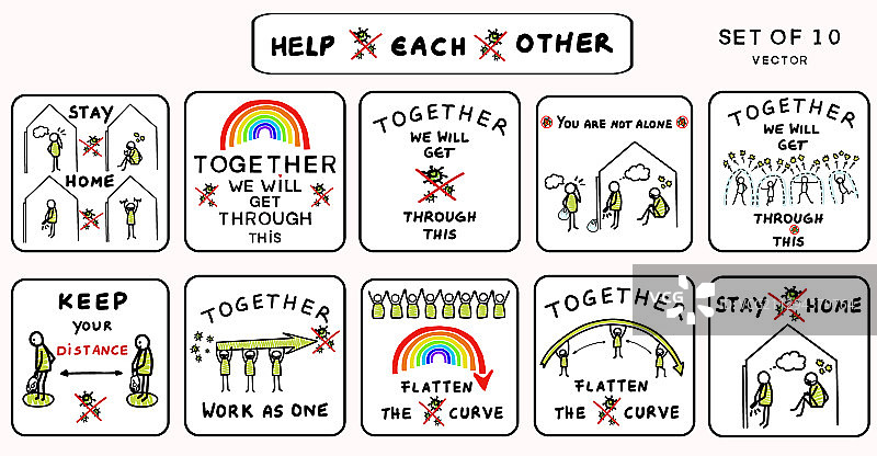 冠状病毒我们会一起渡过难关的图片素材