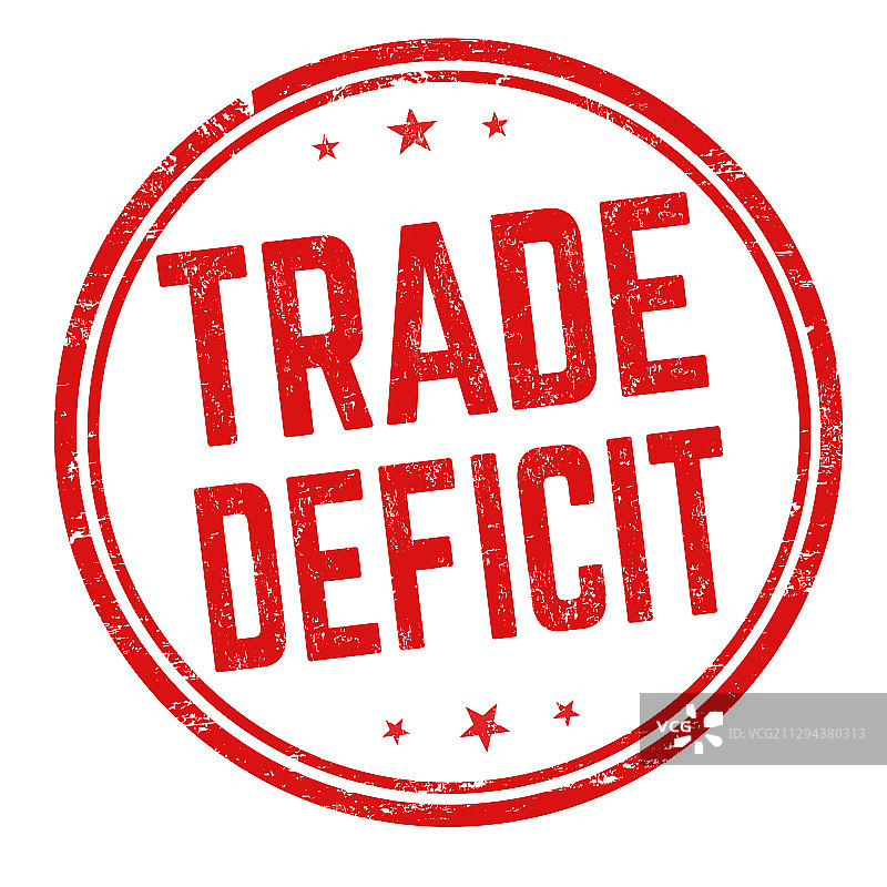 贸易逆差标志或图章图片素材