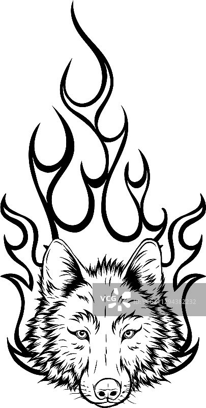 狼头吉祥物设计艺术图片素材