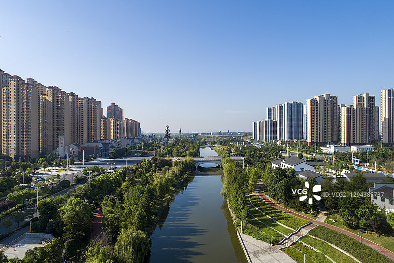 航拍湖北襄阳东津新区城大都市城市风光图片素材
