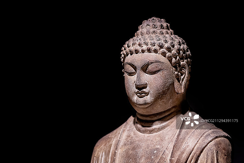 佛教文物石雕佛座像，唐代，山西博物院藏。图片素材